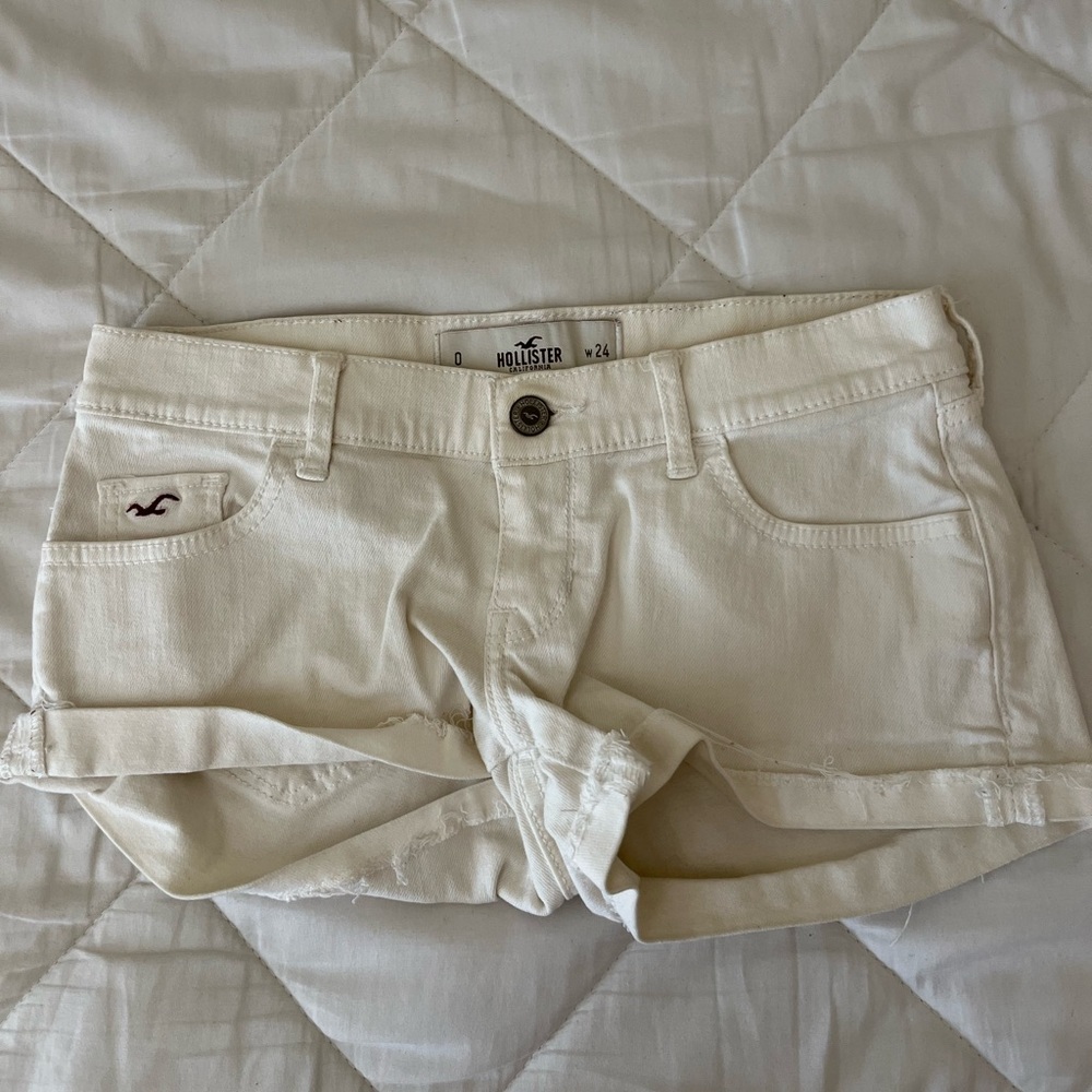 Hollister White Jean Shorts